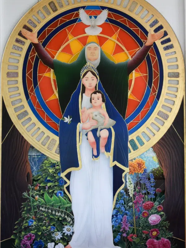 Saint-anne, la vierge Marie, l'agneau et l'enfant Jésus