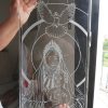 DSC00250 Grand buste avec biseau de la Vierge Marie portant l’agneau et l’enfant Jesus.